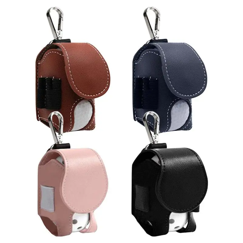 Golf Ball Waist Bag Leather Magnetic Closure Golf Tee Organizer Pouch Golf Balls Belt Waist Bag With Carabiner for Golf Training