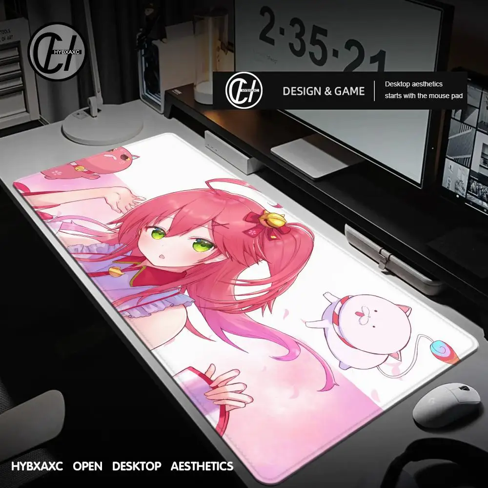 

Hololive Sakura Miko Mouse pad Kawaii Large rubber keyboard mouse carpet anti-slip gamer mouse pad laptop PC carpet Mousepad