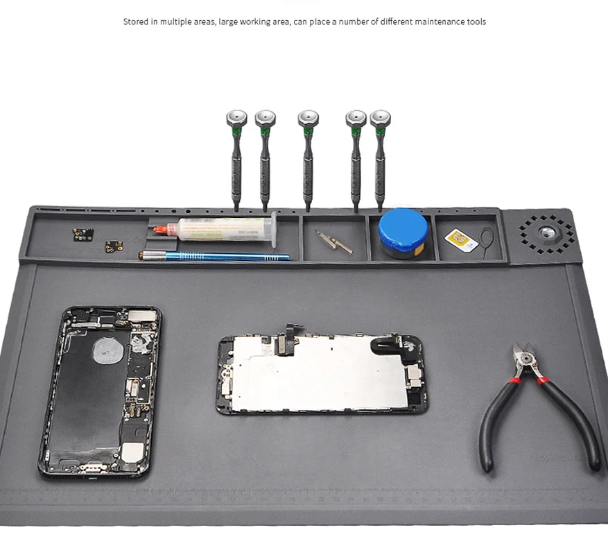 Grey Heat-Resistant Repair Pad Soldering Work Station Mat Silicon Welding BGA Soldering Maintenance Platform