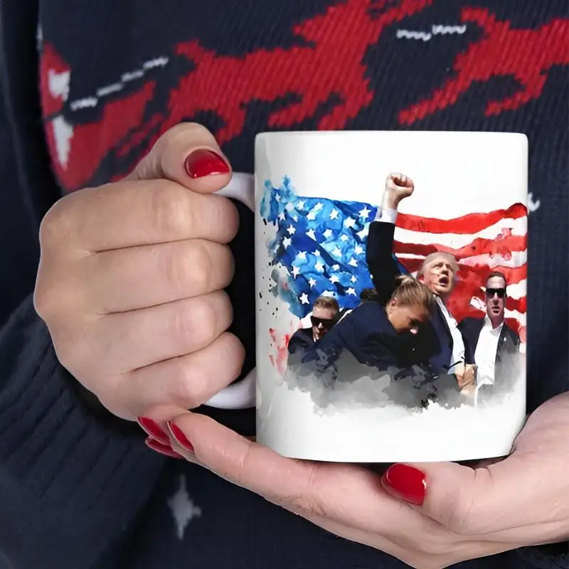 Election Mug President President Won't Be Stopped Mug Creative Coffee Mugs President Fight Ceramic Drinking Cup For Hot Or Cold