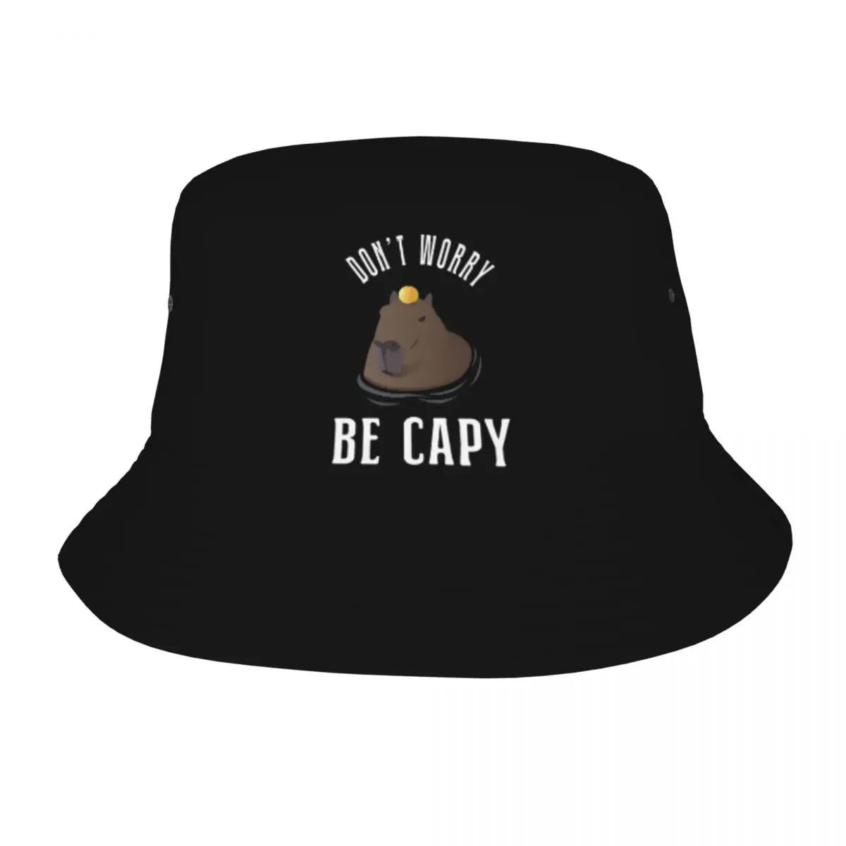 

Cool Capybara Bucket Hat Dont Worry Be Capy Classic Fisherman Hats For Couple Breathable Beach Travel Caps