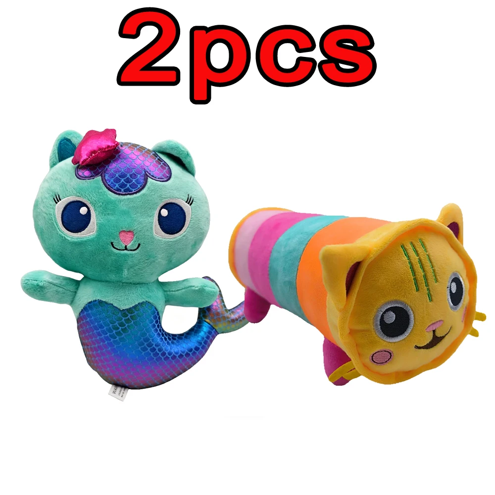 2026 8 piezas Nuevas Muñecas de Peluche de la Casa de Muñecas de Gabby, Mercat, Animales de Peluche de Dibujos Animados, Gato Sonriente, Gato en Coche, Gato Abrazable, Regalo de Cumpleaños para Niña Gaby
