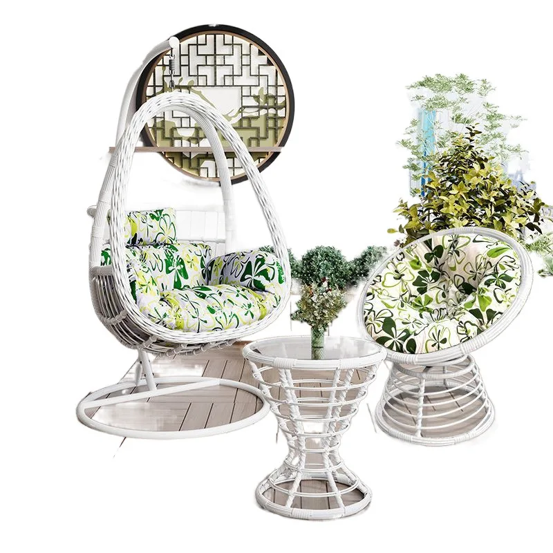 

Double hanging chair Balcony leisure chair Household hanging orchid rattan chair