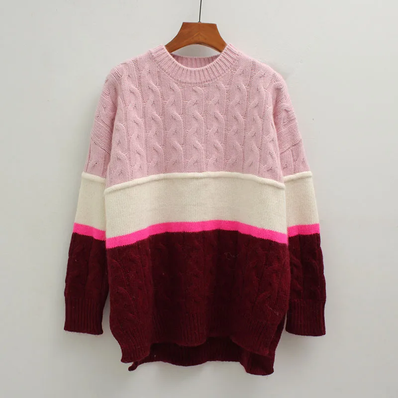 

Осень-зима женский тонкий мягкий удобный теплый свитер модного цвета Blo ретро витые брендовые товары на заказ S