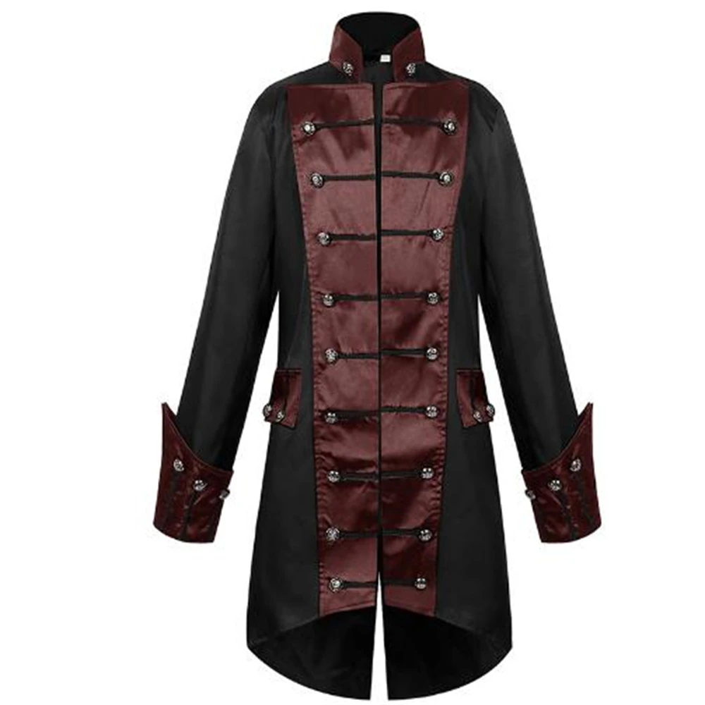 Renaissance Punk Coat Performance Attire Retro Gothic Dress Jacket Halloween Medieval Cosplay Vintage Jacket