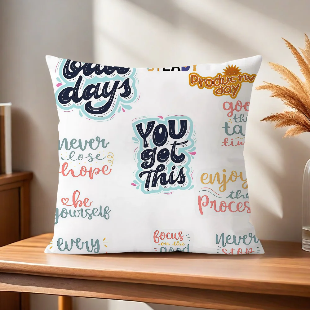 Inspirierender täglicher Erinnerungskissenbezug Kissenhülle für Zuhause, Sofa, Wohnzimmer, Büro, Café, Auto. – Detail 5