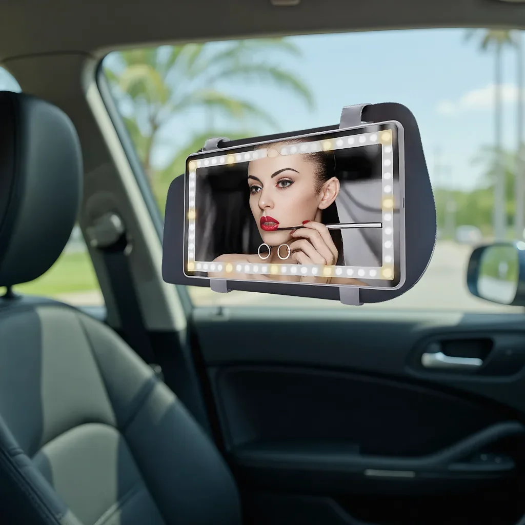 

Car Sun Visor Vanity Mirror - Rechargeable 3-Mode Makeup Mirror with 60 Dimmable LEDs