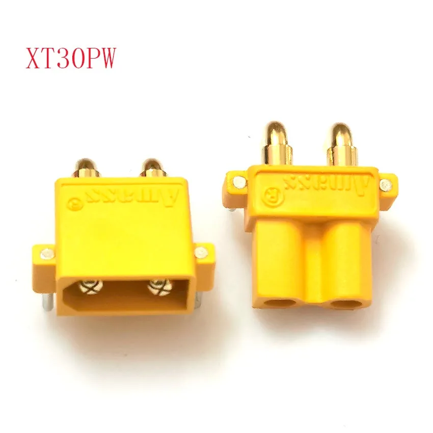 

10Pair XT30PW Connector PCB Dedicated Horizontal 2mm Banana Golden Head XT30 Plugs Adapter for RC Model Battery Charger