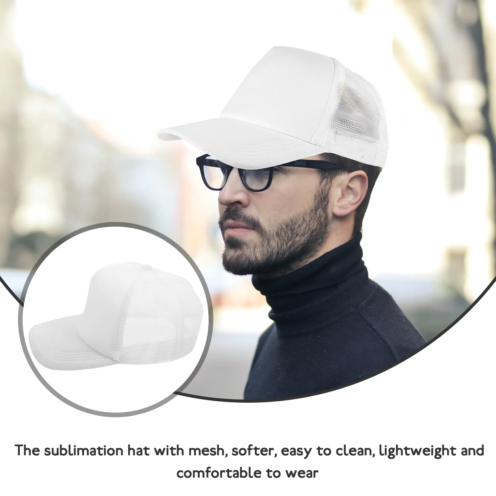 

10 Pcs Blank Mesh Baseball Cap Polyester for Cooling Hat Sublimation Caps Hats Sponge