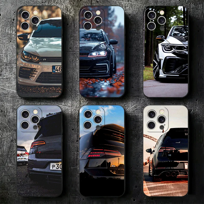 Sports Car Golf R Cool Soft Phone Case for iPhone 16 16E 17 Air 15 Pro Max 14 Plus 13 Mini 11 12 7 Black Cover Back Shell