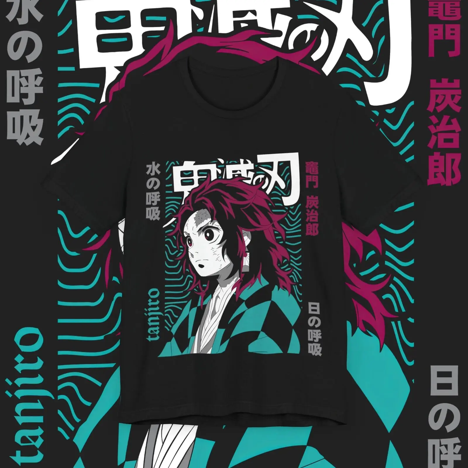 New and Premium! Demon Slayer Shirt, Tanjiro Portrait, Anime T-Shirt, Super Soft