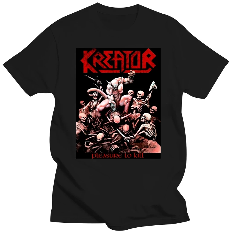 Men'S T-Shirts Summer Style Fashion Swag Men T Shirts. Kreator Pleasure To Kill T-Shirt White New