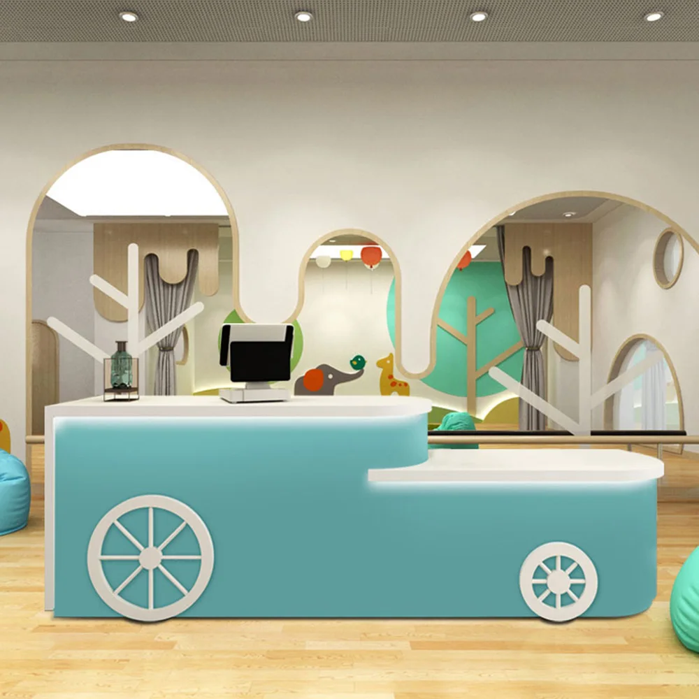 

Kindergarten Reception Desk Front Desk Reception Counter with Free logo Customized Service