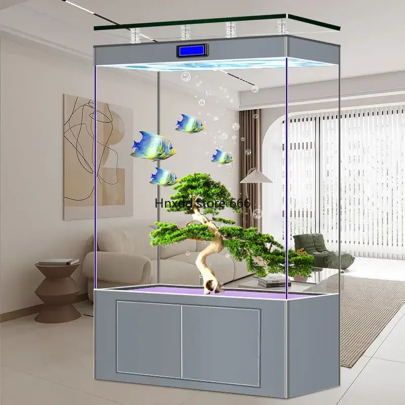 Hallway round Explosion-Proof Glass Bottom Filter Fish Tank 2 M Fish Tank Vertical Fish Tank Floor