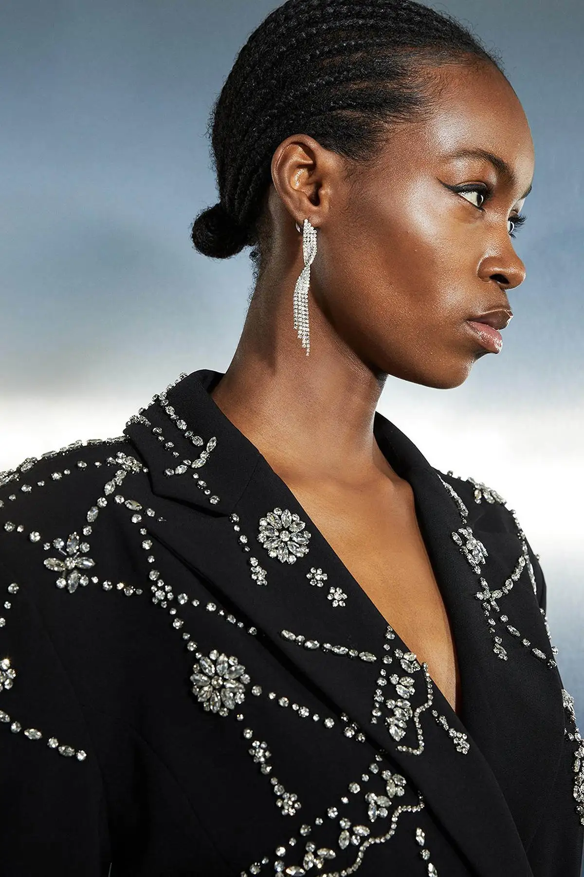 Handmade Women Blazer Wedding Tuxedos Crystal Beading Celebrity Lady Customized Party Wear One Dress