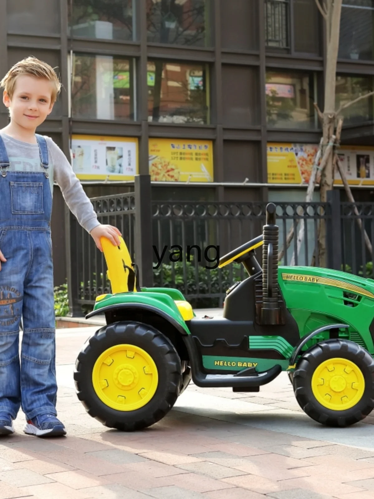 L' m'm-Trator elétrico infantil, bebê de 2 a 10 anos, carro de quatro rodas, motocicleta com balde