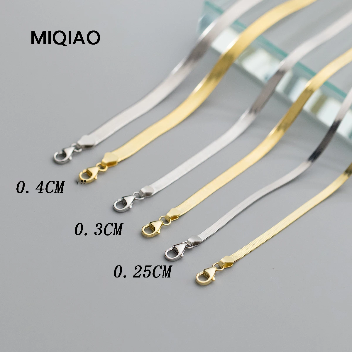

Цепочка MIQIAO для мужчин, серебро 925 пробы, золотистого цвета