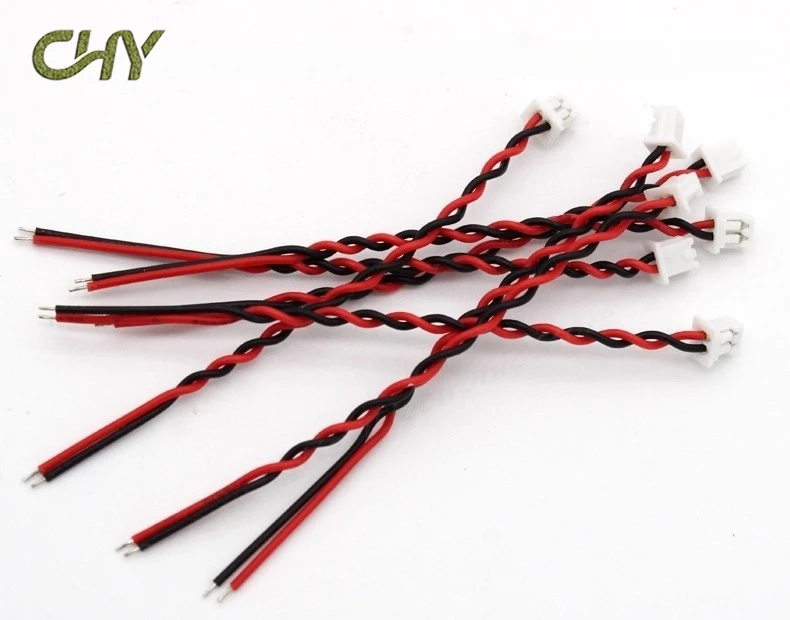 10Pcs1.25mm Pitch 2P Single-Ended Electronic Connection Wire1571-30 Red & Black Wires 65mm Length for Battery/Speaker/Microphone