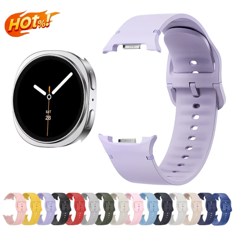 Original Silikonarmband für Samsung Galaxy Watch 9 8 44mm 40mm Sport Correa Pulseira Armband für Galaxy Watch 8 Classic 46mm