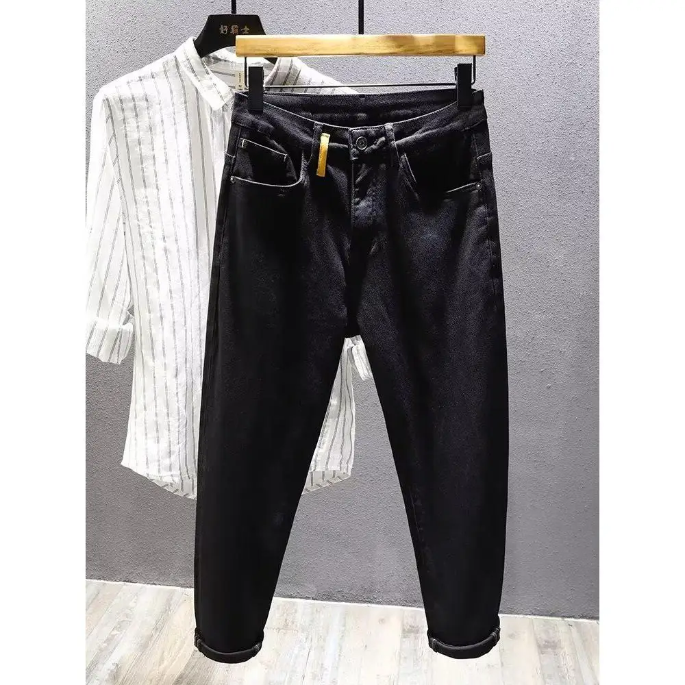 

Slim Fit Harlan Jeans Men's Loose Leggings Thin Spring Summer Trendy Brand Height Enhancing Casual Nine Point Pants