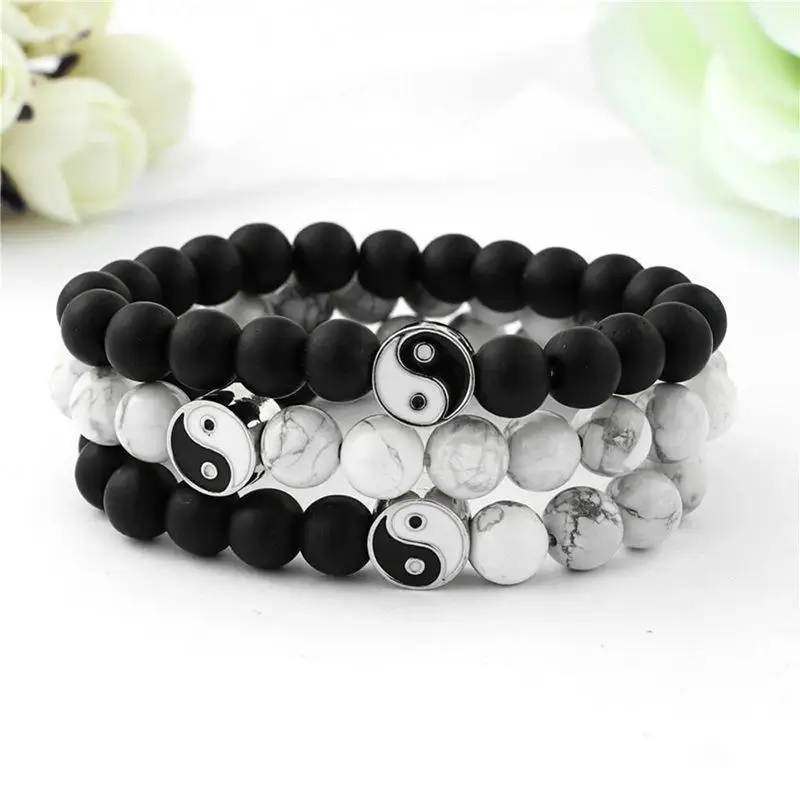 Taoist Instrument Bracelet New Jewelry Frosted Yin Yang Tai Chi All-match Bracelet Yin Yang Men's Student Version Fresh Elegant