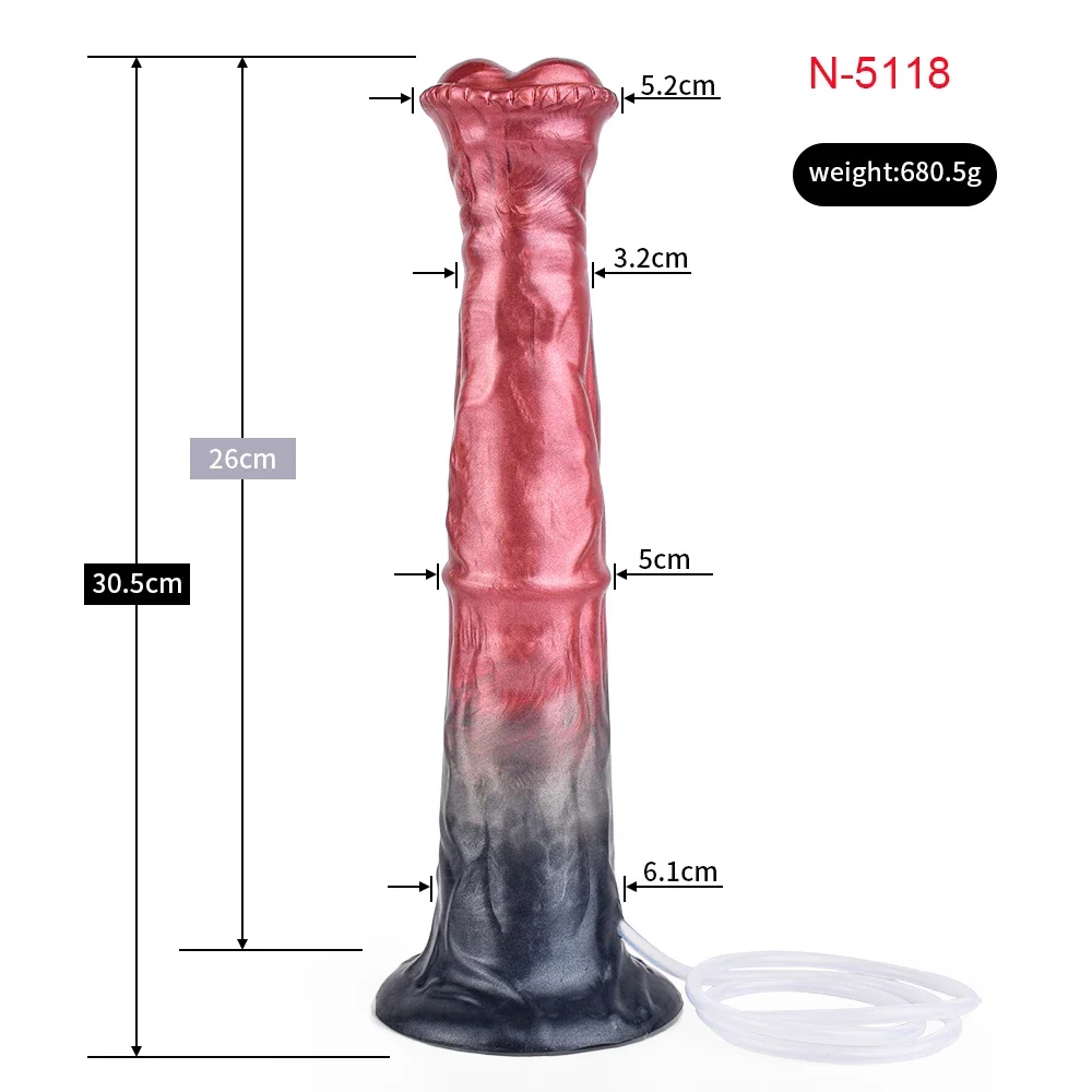 FAAK Silicone Ejaculation Horse Dildo With Sucker Multi Color Spray Liquid Function Fantasy Squirting Penis Sex Toys For Women