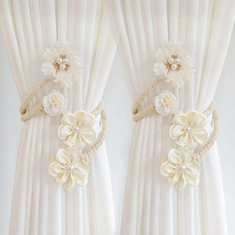 Modern Minimalist Flower Curtain Strap Set,Flexible Metal Strap Can Be Bent,Universal Furniture Curtain Decoration Accessories
