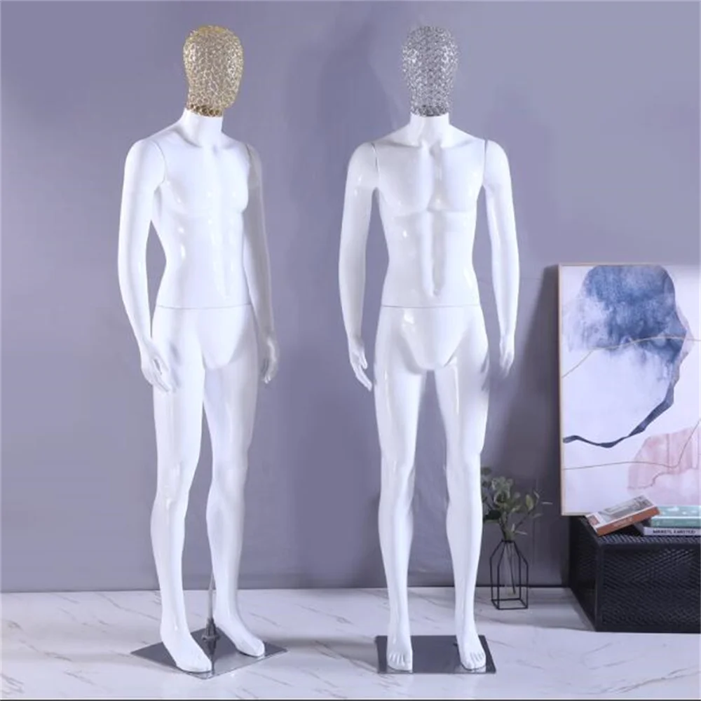 Full ABS Plastic Male Mannequin for Body Model, Display Stand, Wedding Dress, Clothing Store, Iron Base, Dummy Platform, D144