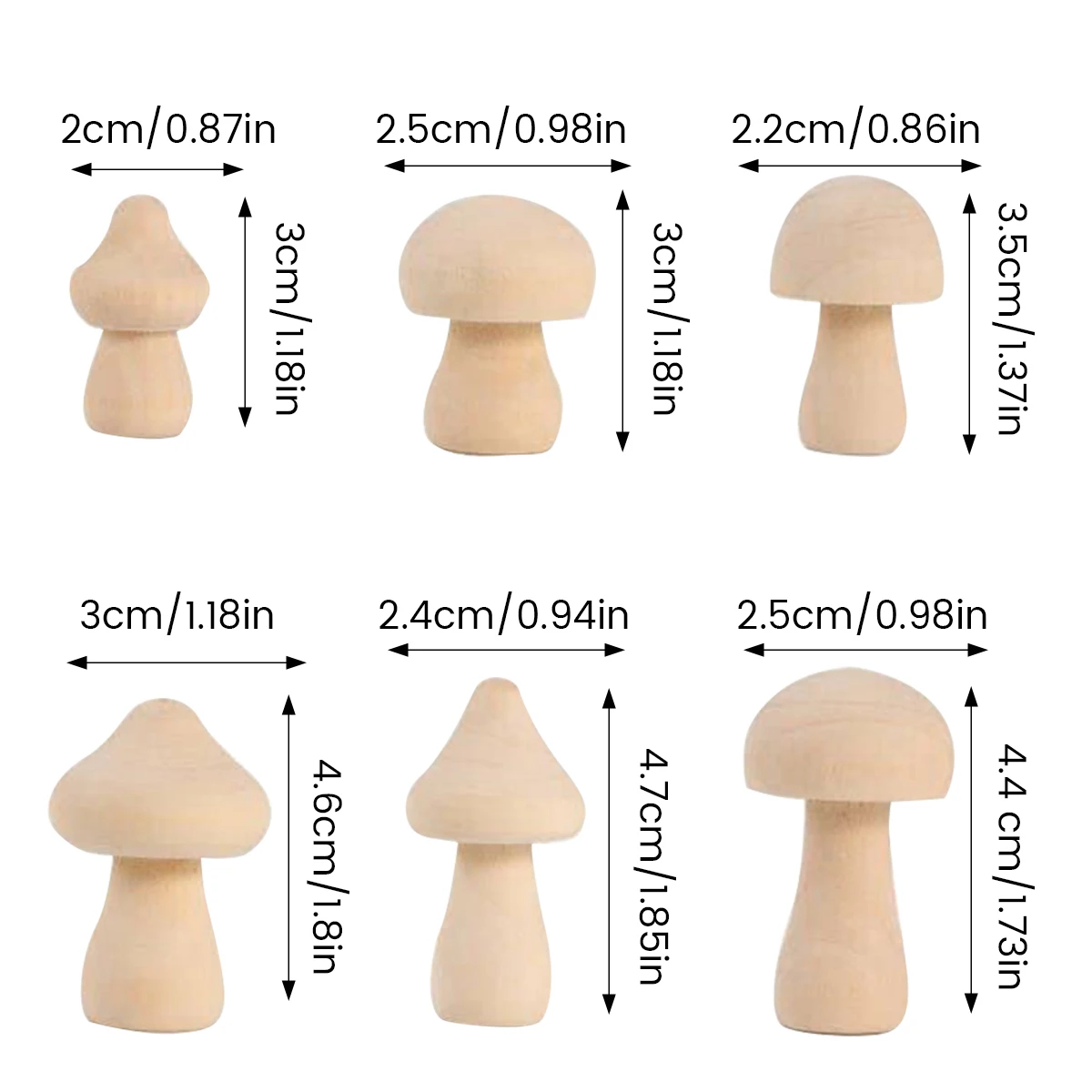 30pcs Unfinished Wooden Mushroom Natural Wooden Mushroom Set Unpainted Wood Mushroom DIY Unfinished Wooden Toys for Art Graffiti