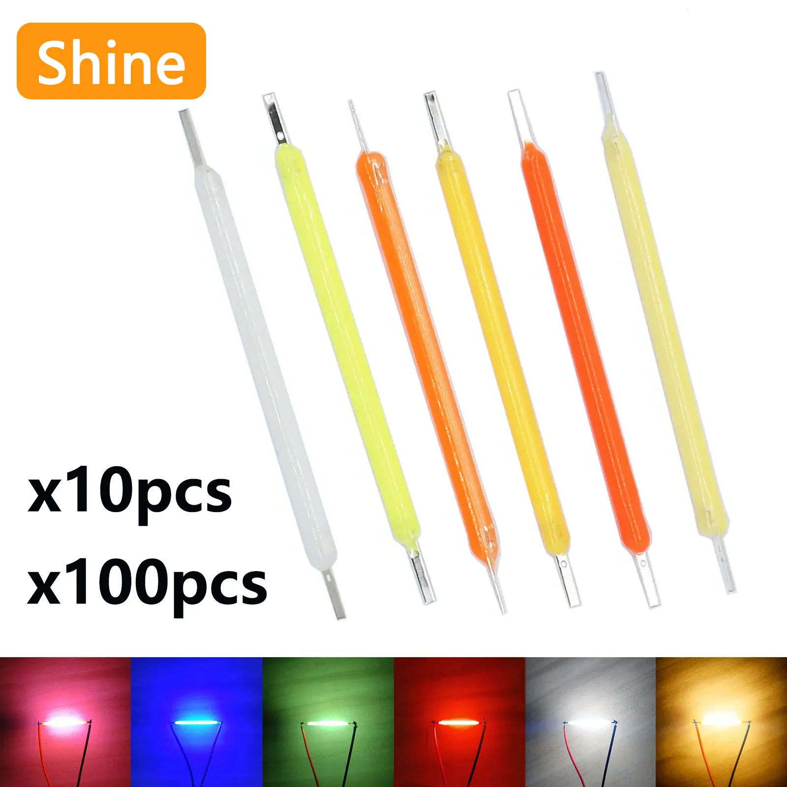 10pcs 100pcs DC3V DC12V 38mm Edison Bulb Cob LED Filament Lamp Parts Incandescent Light Accessories Diodes Holiday lighting DIY