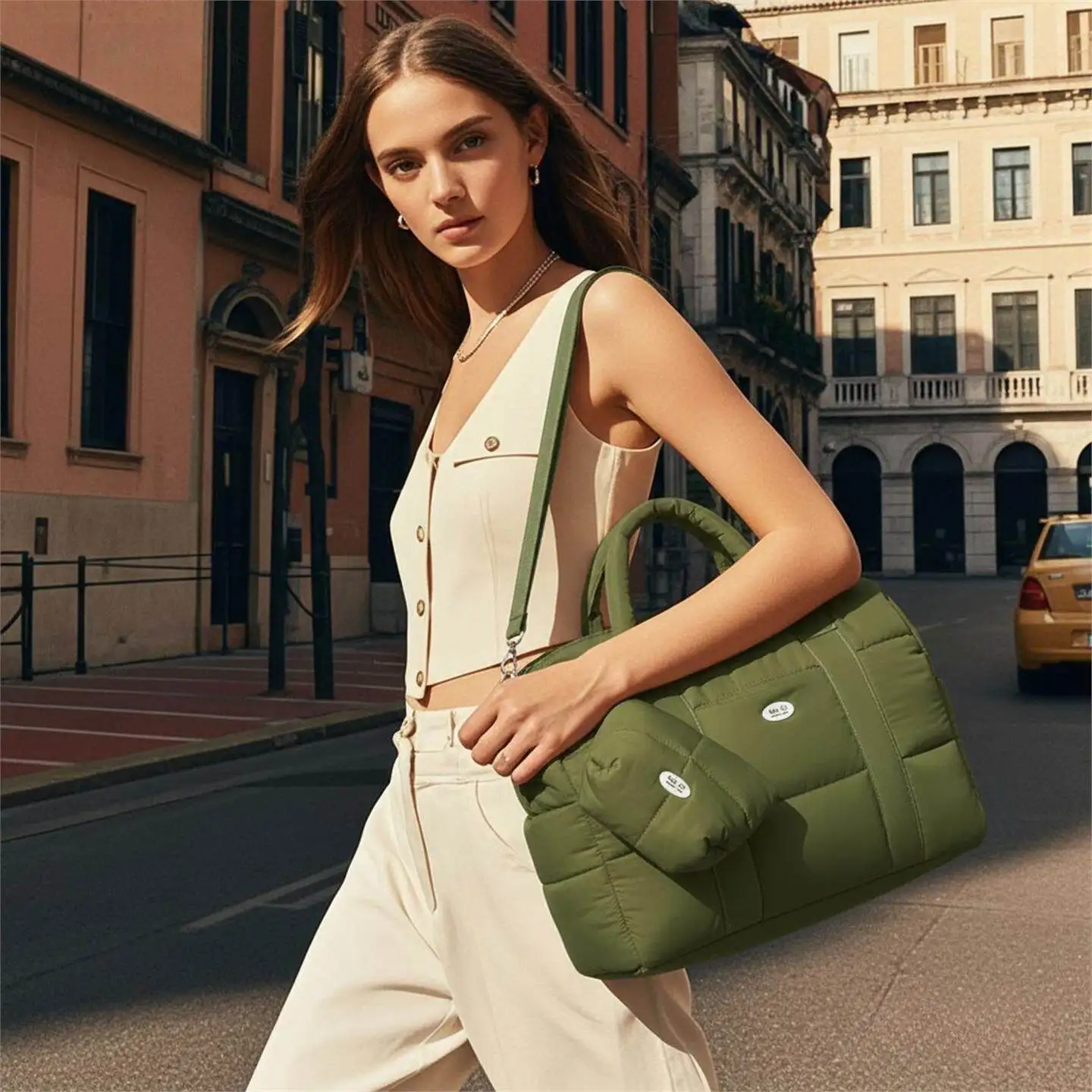 

Уличная женская сумка через плечо большой вместимости, легкая, водонепроницаемая, из нейлона, с пуховым наполнителем, для повседневного использования