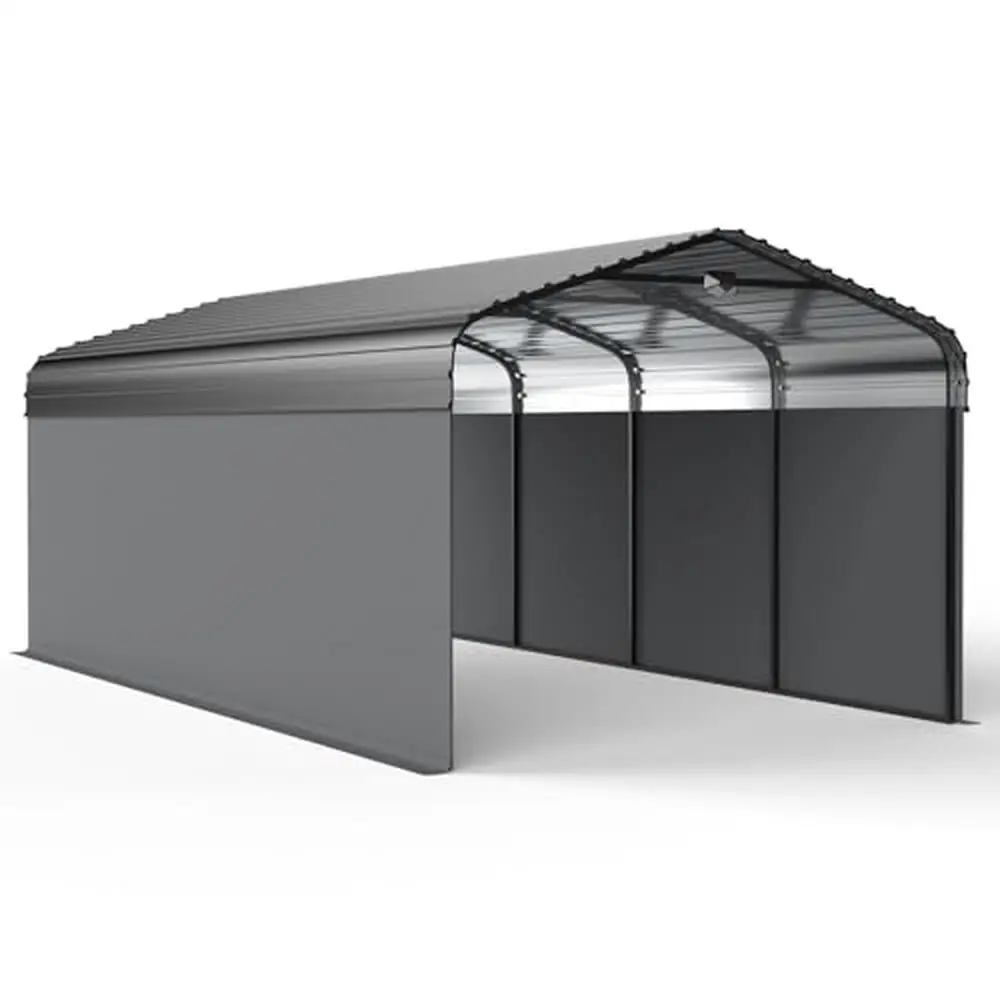 Metal Carport Canopy Heavy Duty 12x20 Galvanized Steel Roof Waterproof Rectangular Shelter Storage Parking Warehouse Metal Alloy