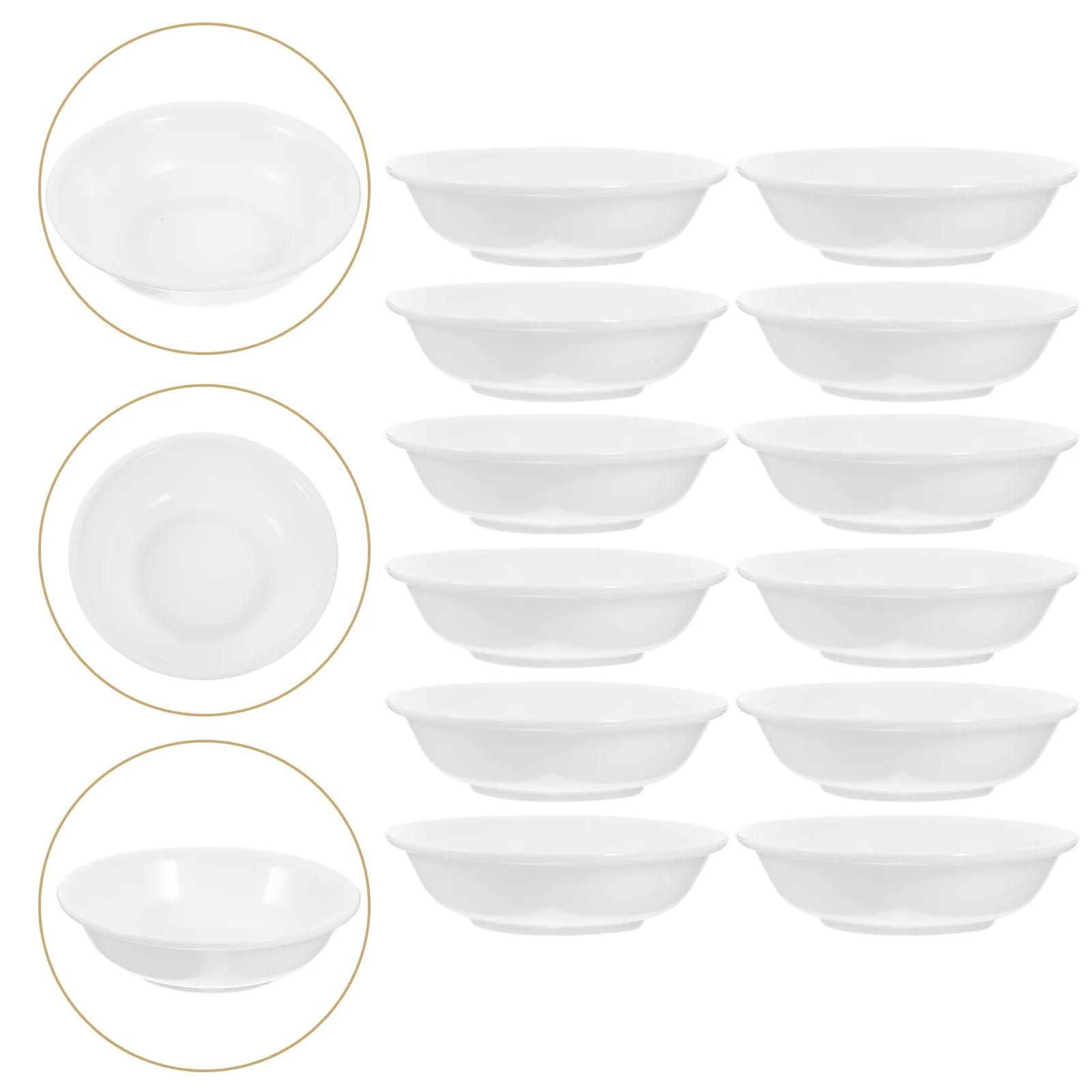 12 Pcs Seasoning Plate Melamine Sauce Plates Small Snack Bowls Dipping Soy Condiment Dish Cupcake Tray Disposable