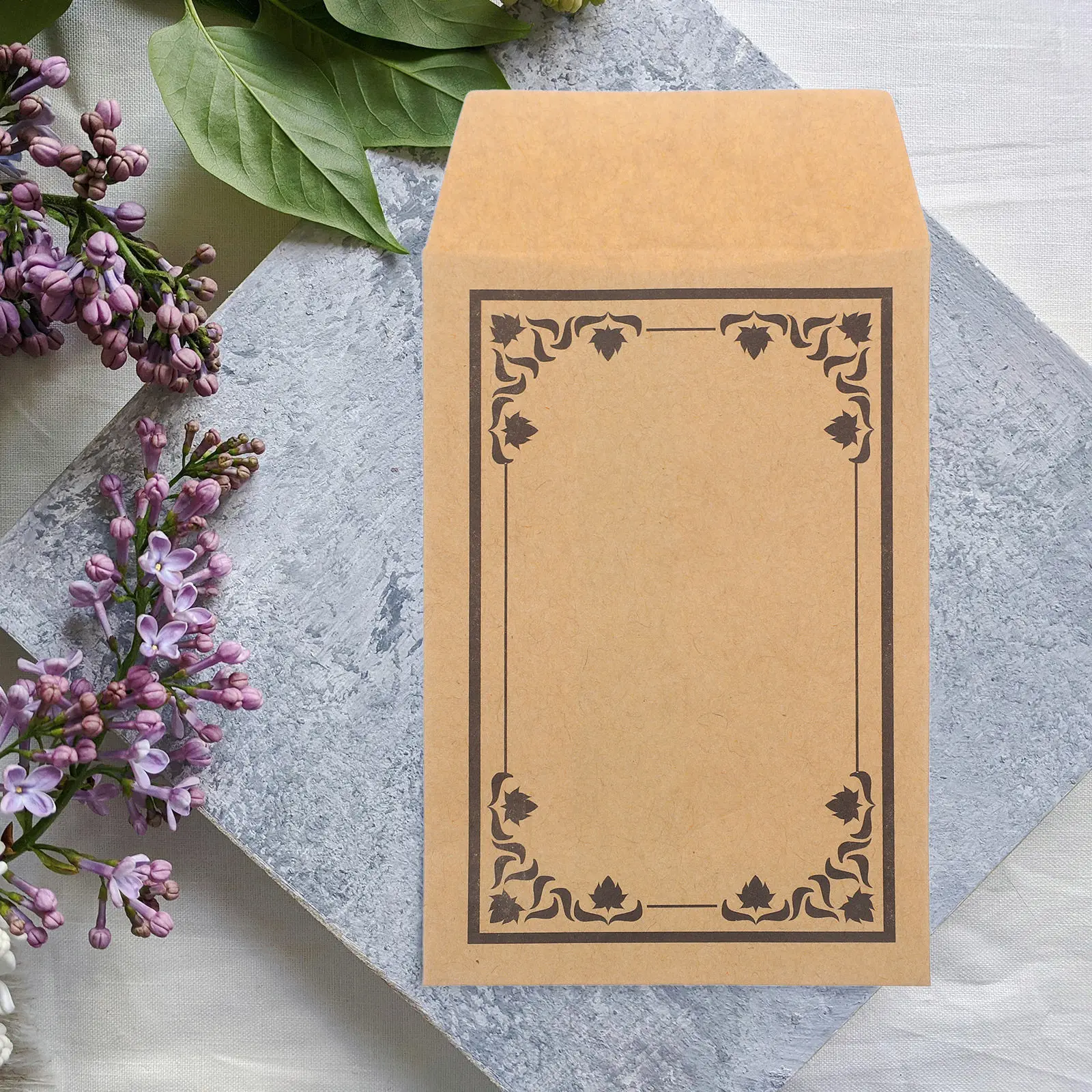 50Pcs Brown Kraft Envelopes Self Sealing for Cash Coins Budgeting Money Saving System Portable Mini Envelopes for Office Craft
