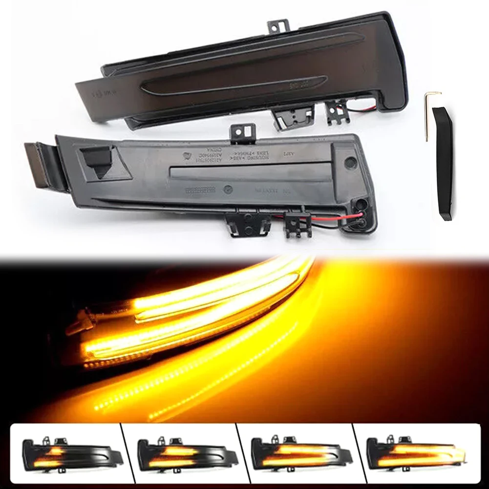 

2Pcs LED Mirror Turn Signal Light Dustproof LED Dynamic Turn Signal Light Flowing Water Blinker Flashing Light Car Accessories