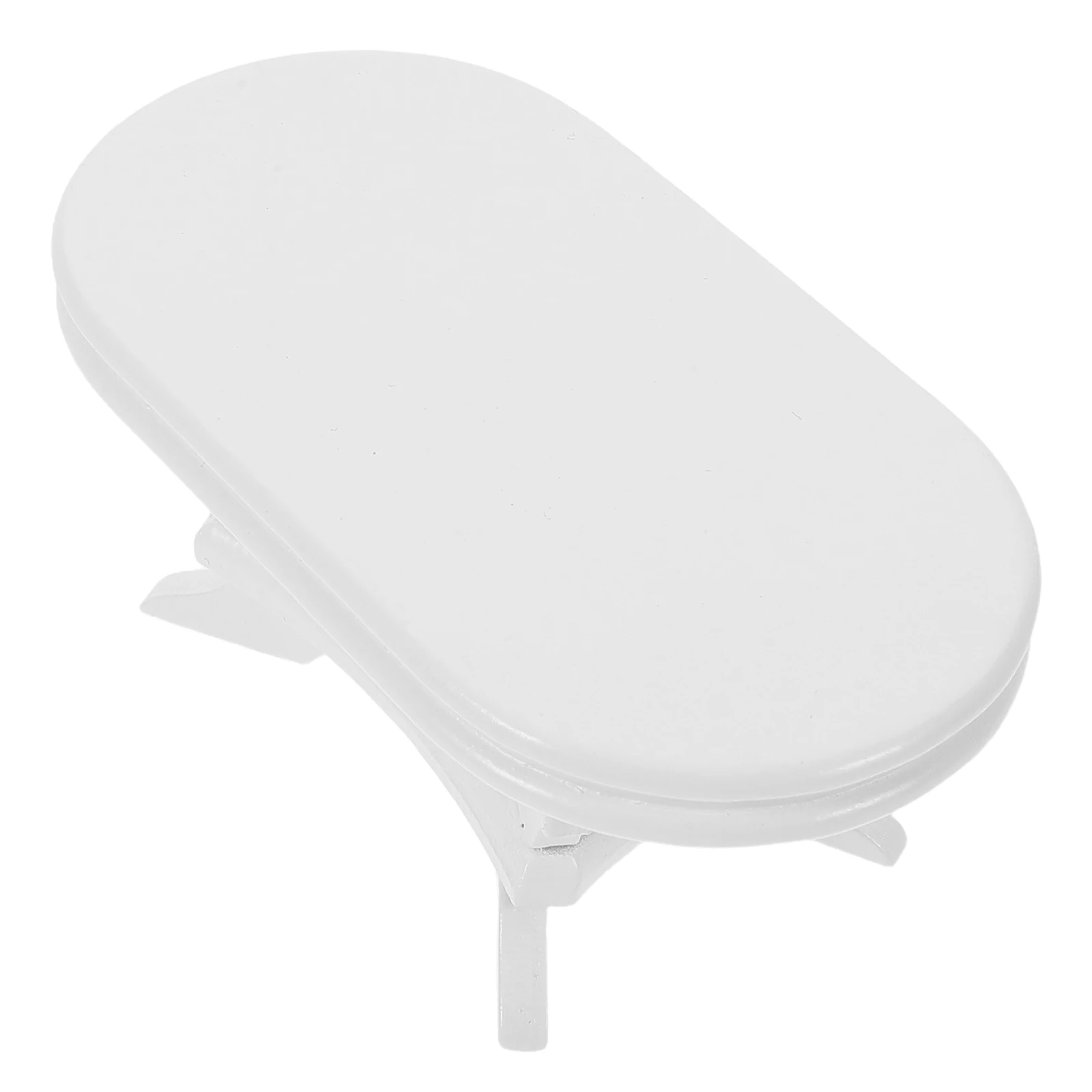 Miniatuur poppenhuis bijzettafel 1:12 schaal houten meubilair ovale zijkant thee eettafel voor woonkamer scène decoratie kinderen