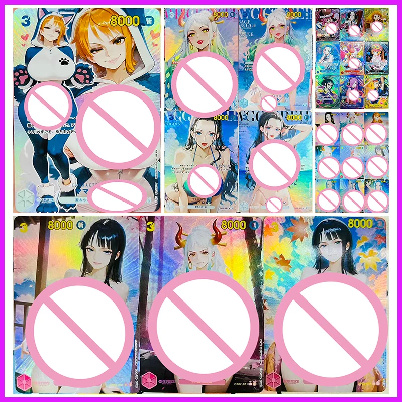 

Anime ONE PIECE DIY ACG Game Collectible Cards Reiju Hancock Uta Yamato Nami Robin Koala Perona Vivi Toys for Boys Birthday Gift