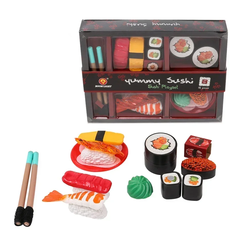 [Lustig] spielen Haus Spielzeug Simulation Essen Sushi Lachs Kaviar setzt Küche Kochen Spielzeug Kinder Baby Geschenk