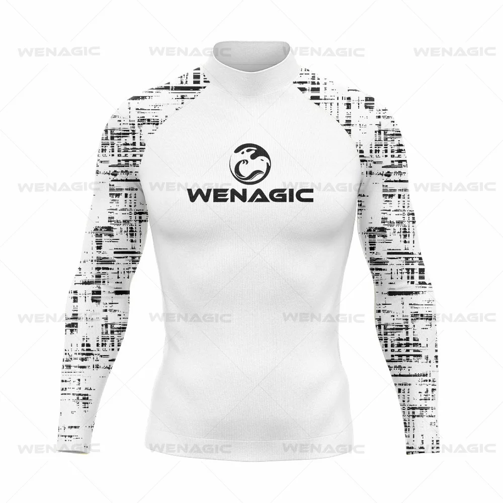 Summer New Men\'s UV Protection Rash Guard Diving Surf t Shirt Swimming T-shirt Swimsuit Beach Swimwear Long Sleeve Surfing Suits