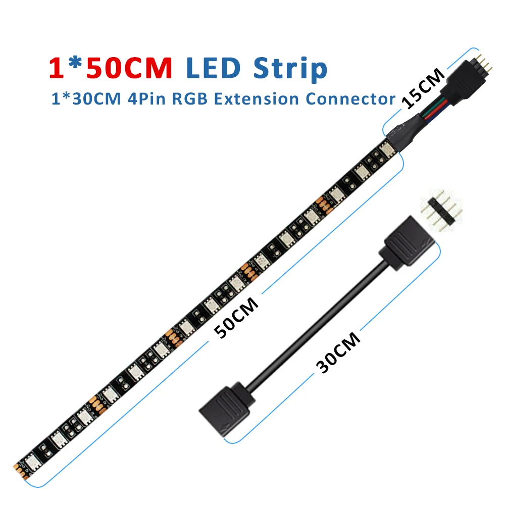 12V ARGB 4-Pin 5050 LED Strip (50cm/1m/2m) image