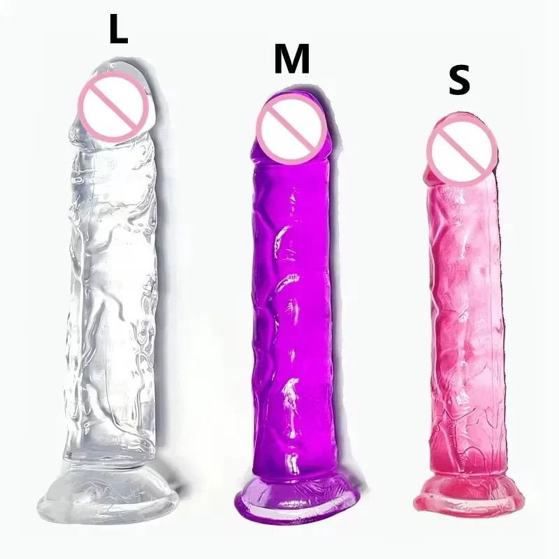 Cheap Women Erotic Anal 5 Colors Big Transparent Dildo Suction Cup Jelly Dick Sex Toys Soft Clitori Vaginal Masturbators Penis - Image 3
