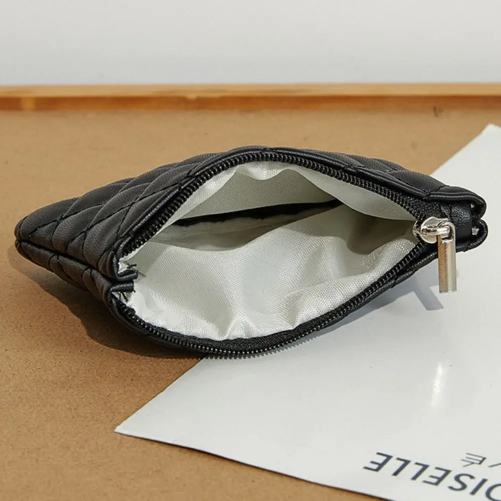 Mode Draagbare Geldzak Lichtgewicht PU Lederen Portemonnee Ruitvormige Rits Creditcard Portemonnee Heren