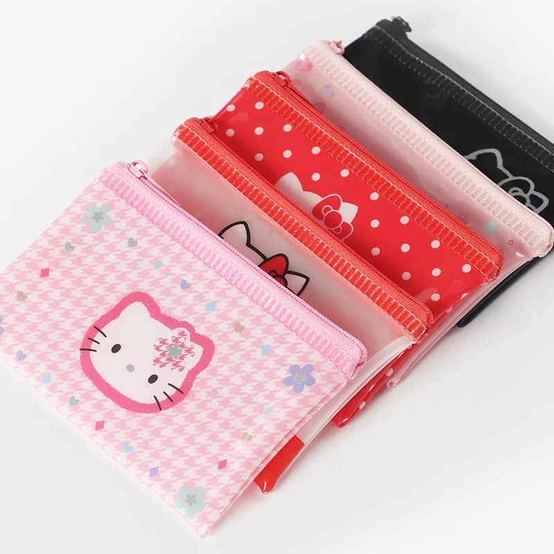 

Kawaii Hellos Kittys Patterned Cosmetics Storage Bag Student Large Capacity Purse Waterproof Clutch Bag Girls Portable Bags