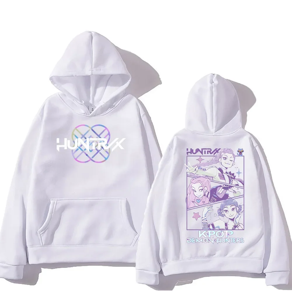 KPop شيطان الصيادين النساء هوديس Merch Kpop الرجال البلوز عارضة أزياء الشارع الشهير الاتجاهات المتضخم أنيمي أعلى