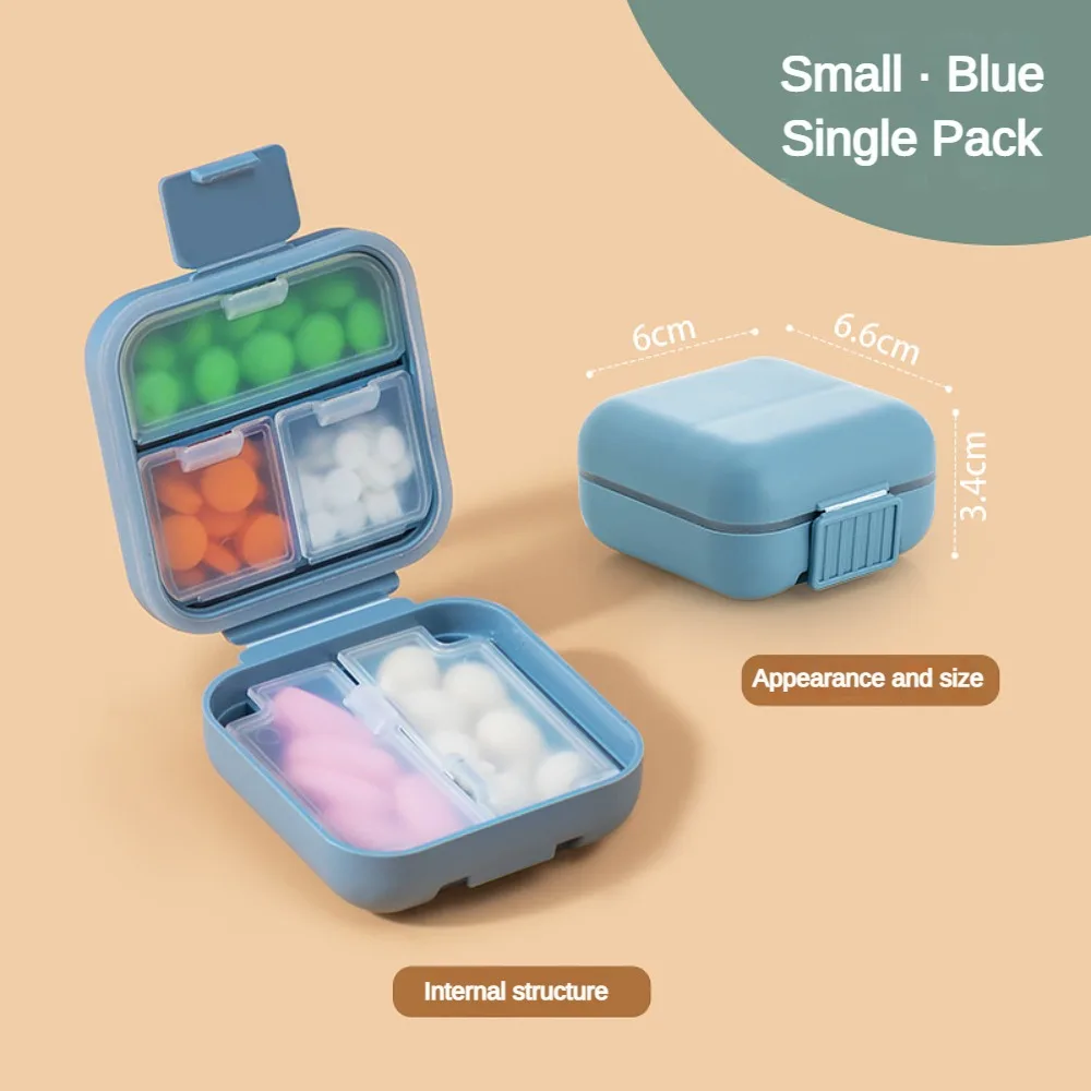 PP+silicone Medicine Box 5/8 Grids Dustproof Travel Pill Organizer Moisture-proof Double Sealing Jewelry Storage Box Travel