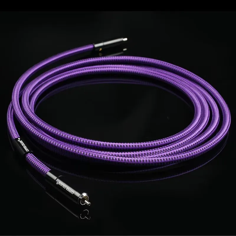 CopperColour CC SUB-MASA Subwoofer Cable Interconnect Cord OFC Pure Copper Hifi Connecting Wire with sterling silver-plated plug