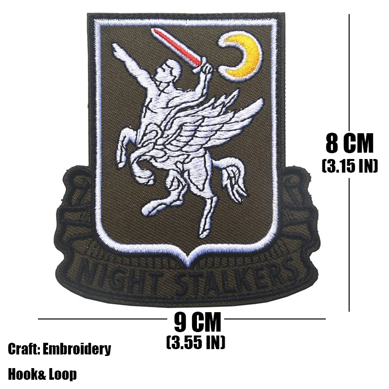 ملاحق ليلي قماش رقعة عسكري ، شارات مطرزة ، ملصقات تكتيكية للملابس مع خطاف وحلقة ، 160 #3
