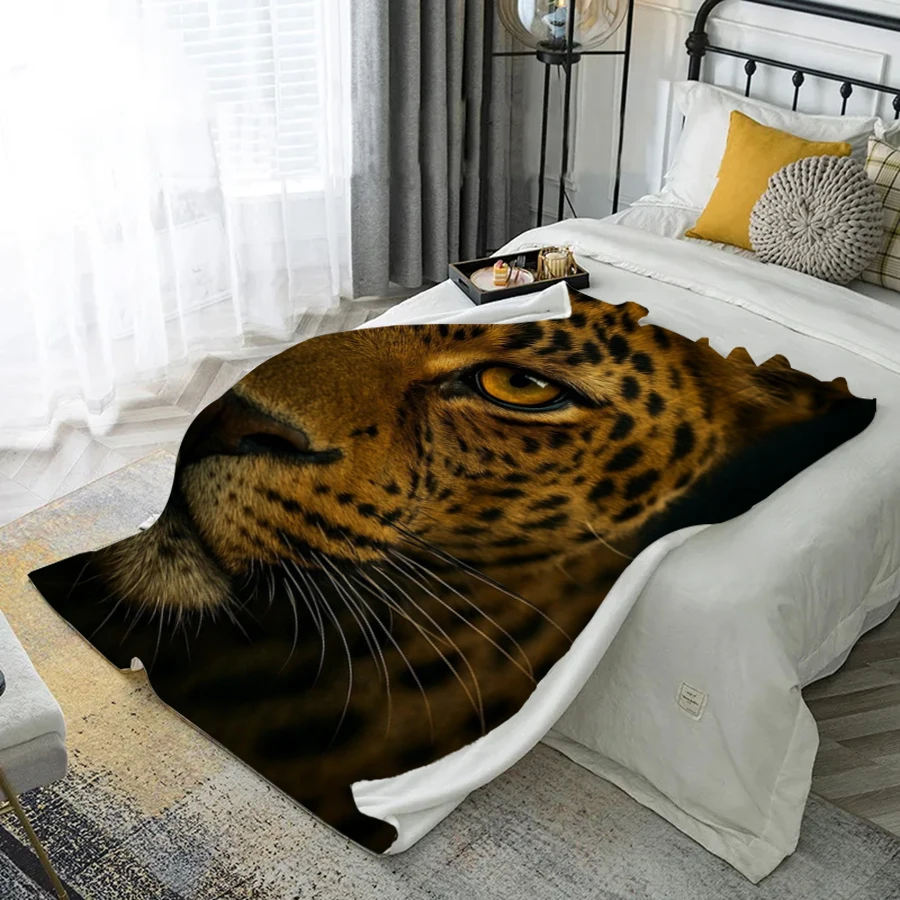

Leopard-Patterned Blanket Microfiber Flannel Cover Blanket Bedroom Living Room Sofa Soft And Comfortable Home Decoration