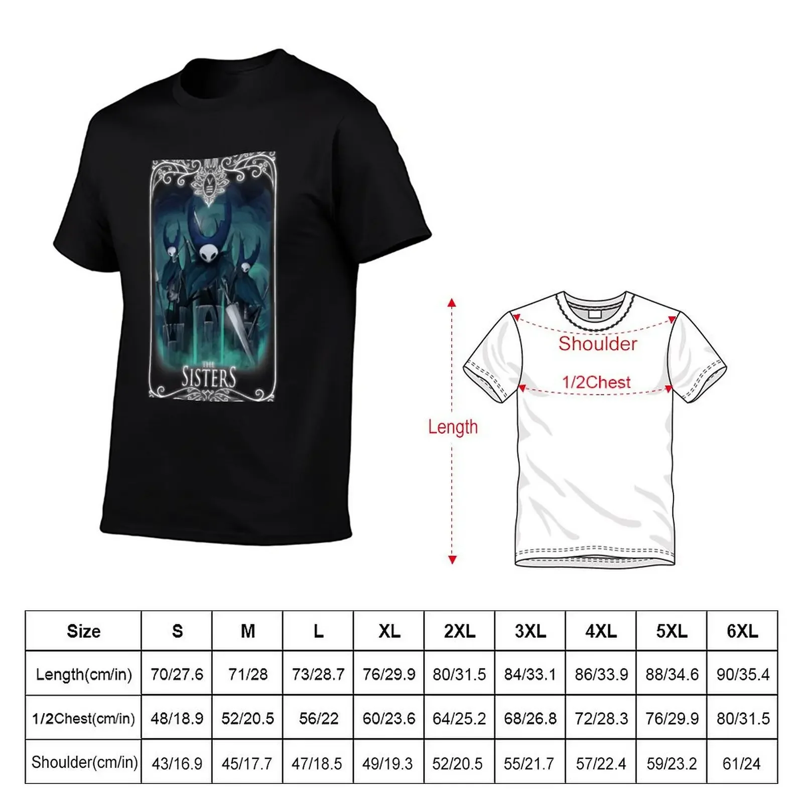 Hallownest Tarot: VIII - The Sisters T-Shirt baggy shirts aesthetic clothes tops oversized graphic tee Men's t shirts