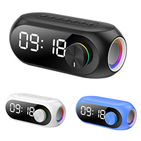 Wireless Bluetooth Speaker Dual Alarm Clock LED Light Portable Audio Support TF Card Play FM Radio Suitable For Party Bedroom